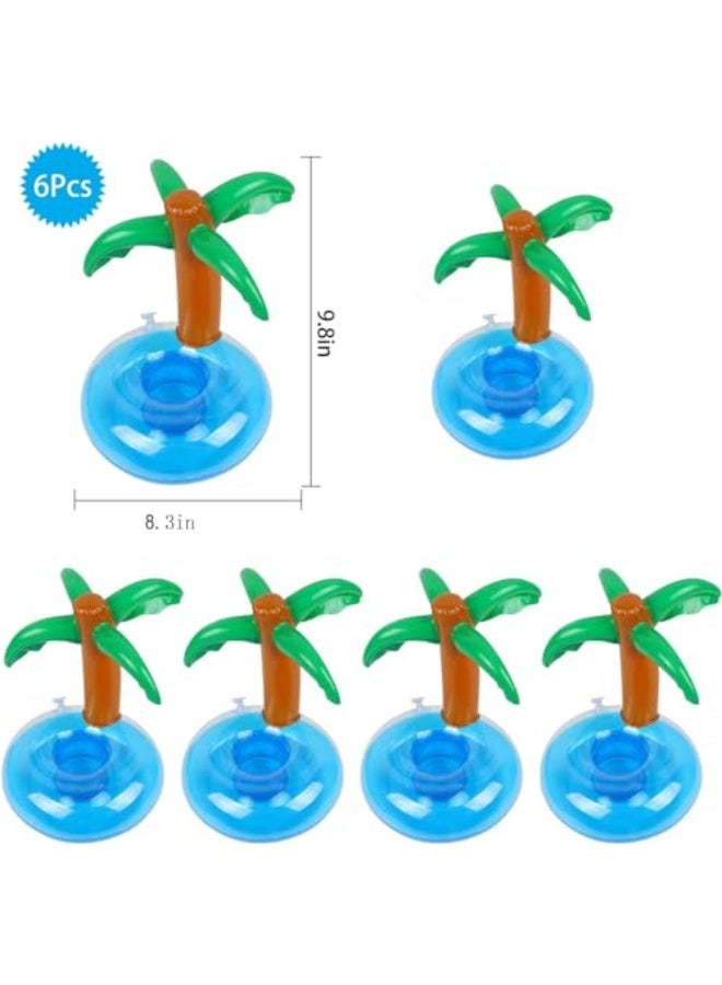 CLENEA 6 Pack Palm Tree Inflatable Drink Holder, Drink Floaties Floating Drink Holder for Swimming Pool Drink Holder for Pool Party Pool Accessories for Adults - Image 5
